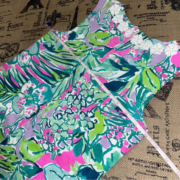 Lilly Pulitzer Little Girl’S Green/Multi Palm Beach Shift Dress Size 7 - Picture 13 of 15